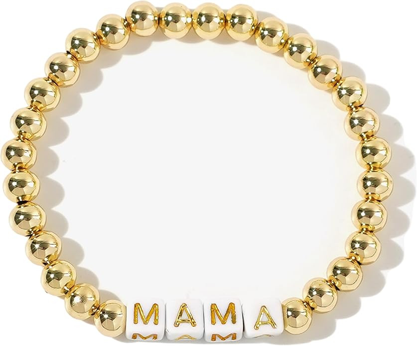 Gold beaded Pearl Heart Bracelets for Women, Cute Handmade Stackable Boho Beads Ball Friendship s... | Amazon (US)