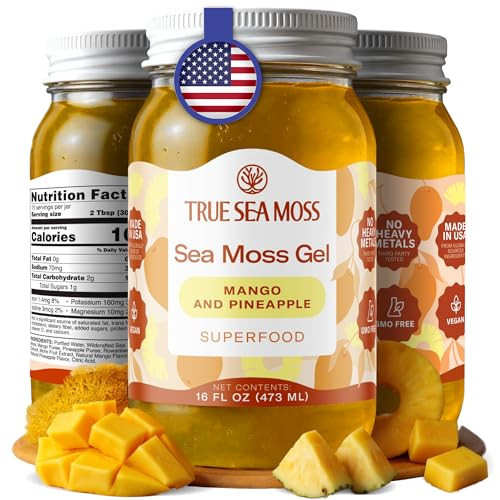 TrueSeaMoss Sea Moss Gel – Made in USA – Wildcrafted Seamoss, Fruits & Jarred Vegetables – Mango/Pineapple, Pack of 1 (Labels may Vary) | Amazon (US)