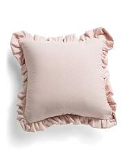 Made In Usa Indoor Outdoor Performance Fabric Ruffle Pillow | TJ Maxx