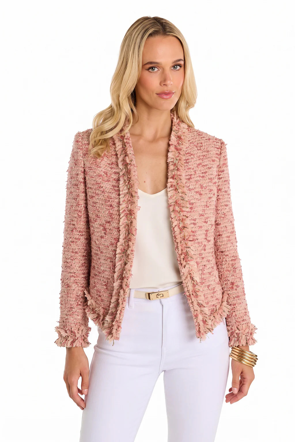 Florence Tweed Jacket - Rose Multi | The Noli Shop
