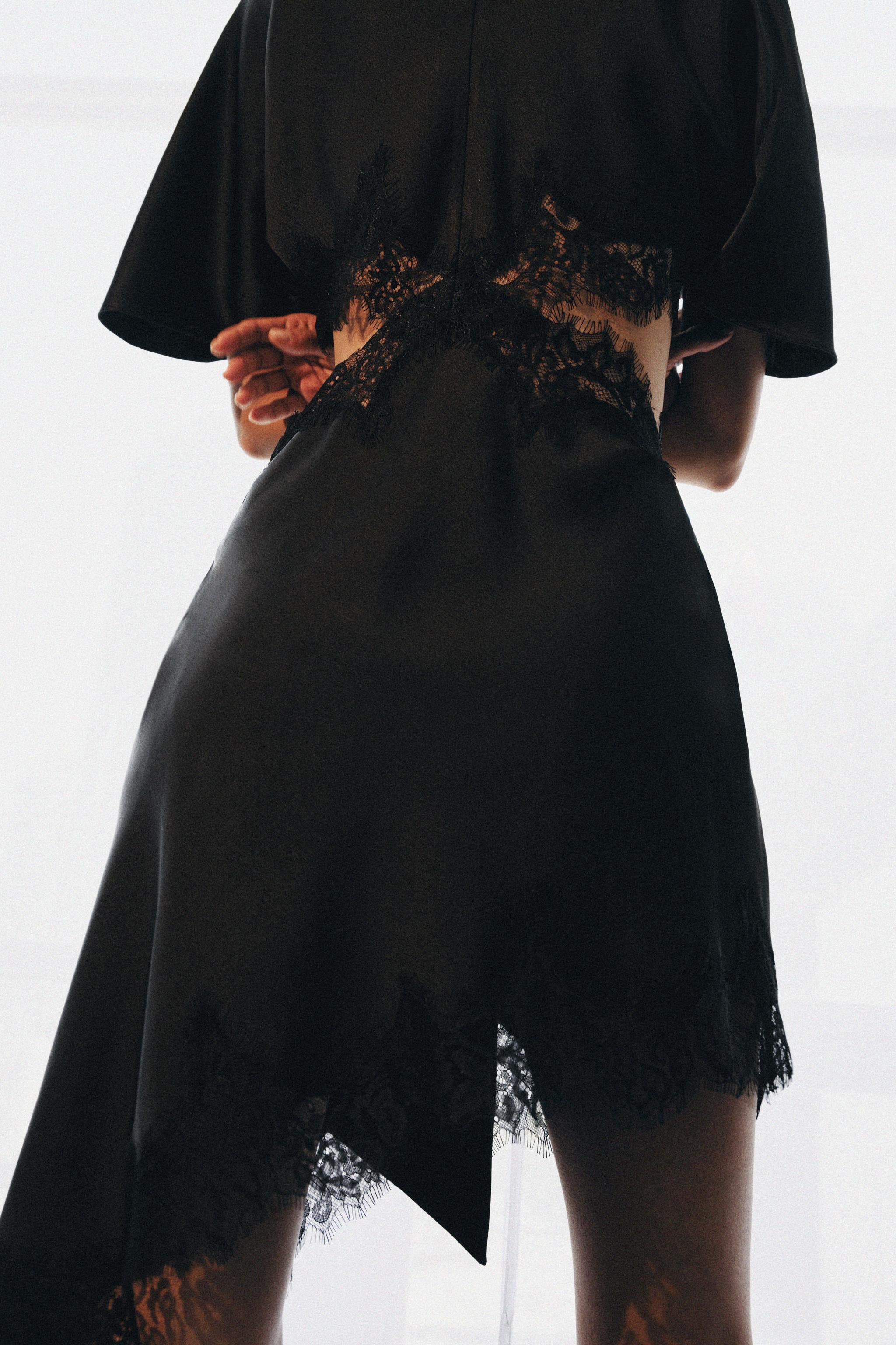 SATIN EFFECT LACE DRESS ZW COLLECTION | Zara US
