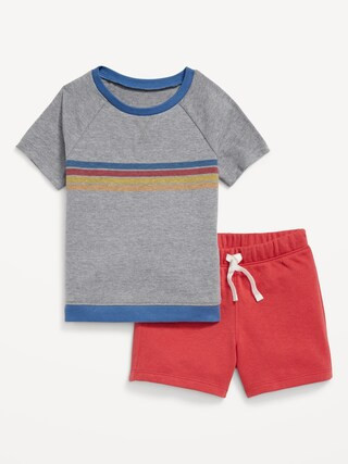 Raglan-Sleeve Jersey-Knit T-Shirt and Shorts Set for Baby | Old Navy (US)