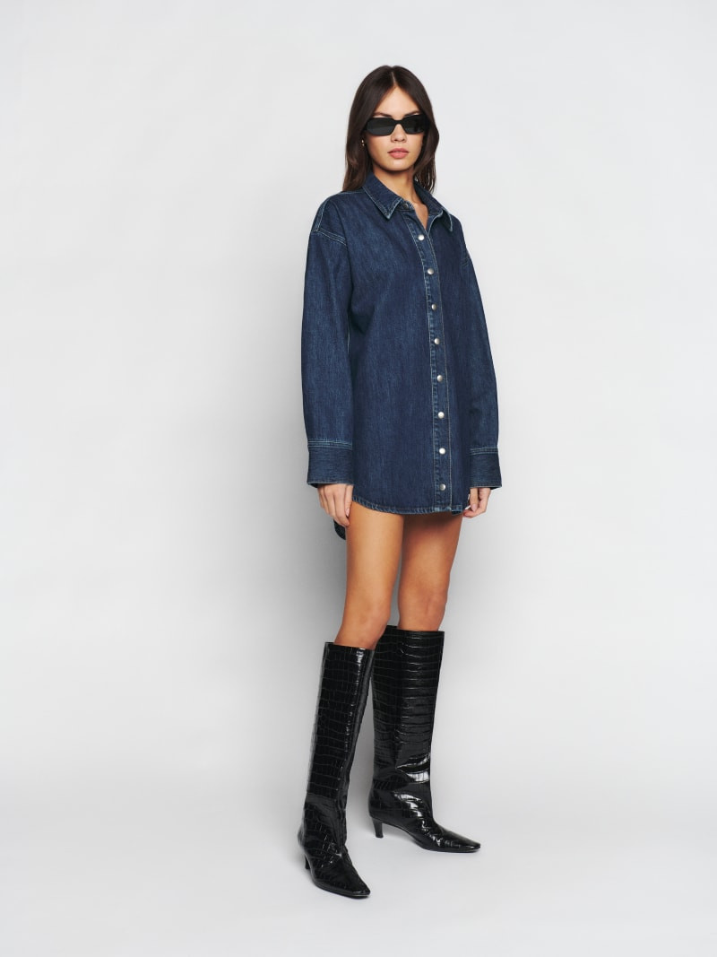 Angelo Oversized Denim Shirt Dress | Reformation (Global)