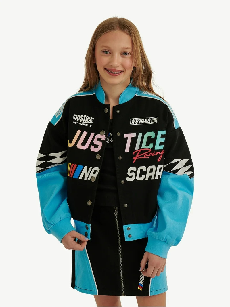 Justice Girl's NASCAR X Justice Collab Racing Jacket, Sizes XS - XLP | Walmart (US)