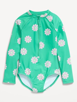 Long-Sleeve Rashguard Swim One-Piece for Girls | Old Navy (US)