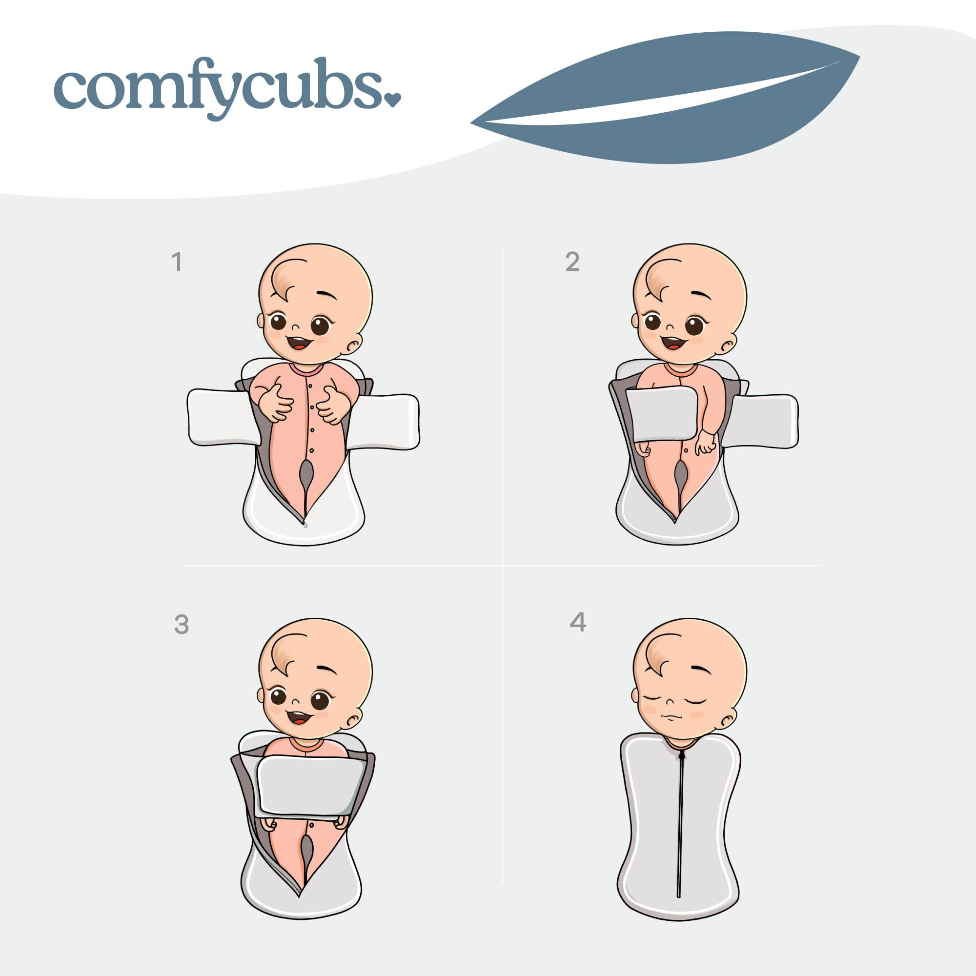 Comfy Cubs Swaddle Blanket Baby Girl Boy Easy Zipper Wrap 2 Pack Newborn Infant Sleep Sack (Small... | Amazon (US)