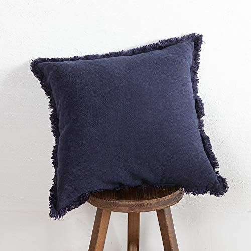 ATLINIA Linen Pillow Cover with Fringes Soft Solid Cushion Cover 20 x 20 Decorative Throw Pillow ... | Amazon (US)