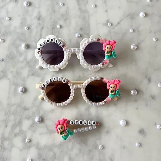 Personalized Mermaid Princess Sunglasses + Clip | Strand.Up