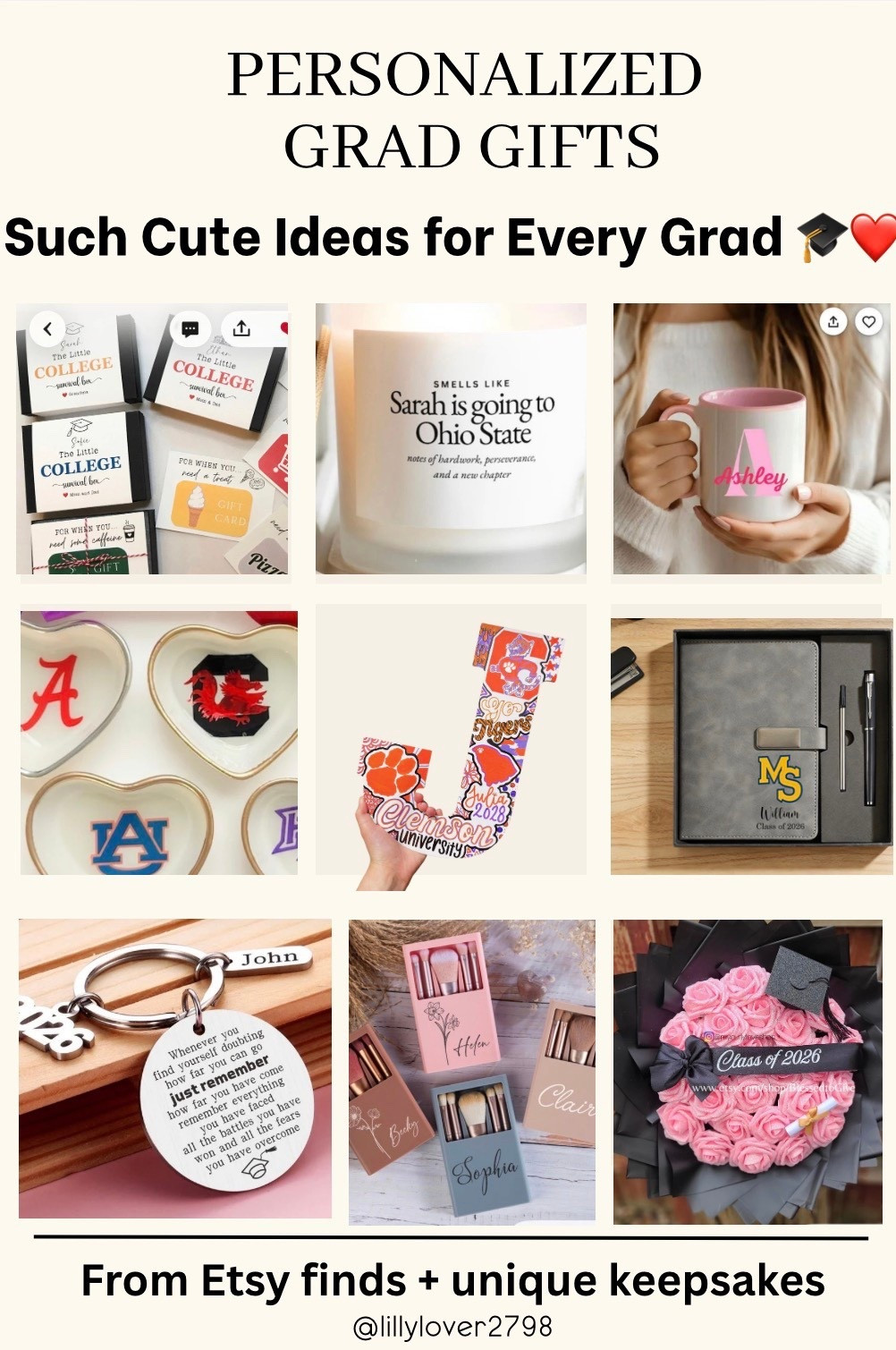 Graduation Gifts 
Personalized grad gifts they’ll actually use and love 🎓❤️

If you’re looking for something a little more meaningful than the typical gift, these customizable finds are SO good—perfect for high school or college grads.

Think keepsakes, dorm essentials, and thoughtful pieces they’ll use every day. I rounded up some of my favorite Etsy finds + unique ideas that feel extra special.

Great for:
• Graduation gifts
• Dorm room touches
• Memory keepsakes

Everything is linked here 🤍

#graduationgifts #gradgiftideas #personalizedgifts #giftideasforher #giftideasforhim #collegebound #highschoolgrad #graduationseason #etsyfinds #giftguide #thoughtfulgifts #customgifts #graduation2026 #dormdecor #giftinspo #amazonfinds #ltkstyle #giftideas

personalized graduation gifts, grad gift ideas, custom gifts for grads, graduation gifts for her, graduation gifts for him, college dorm gifts, unique grad gifts, Etsy graduation gifts, graduation keepsakes



#LTKU #LTKSeasonal #LTKSaleAlert