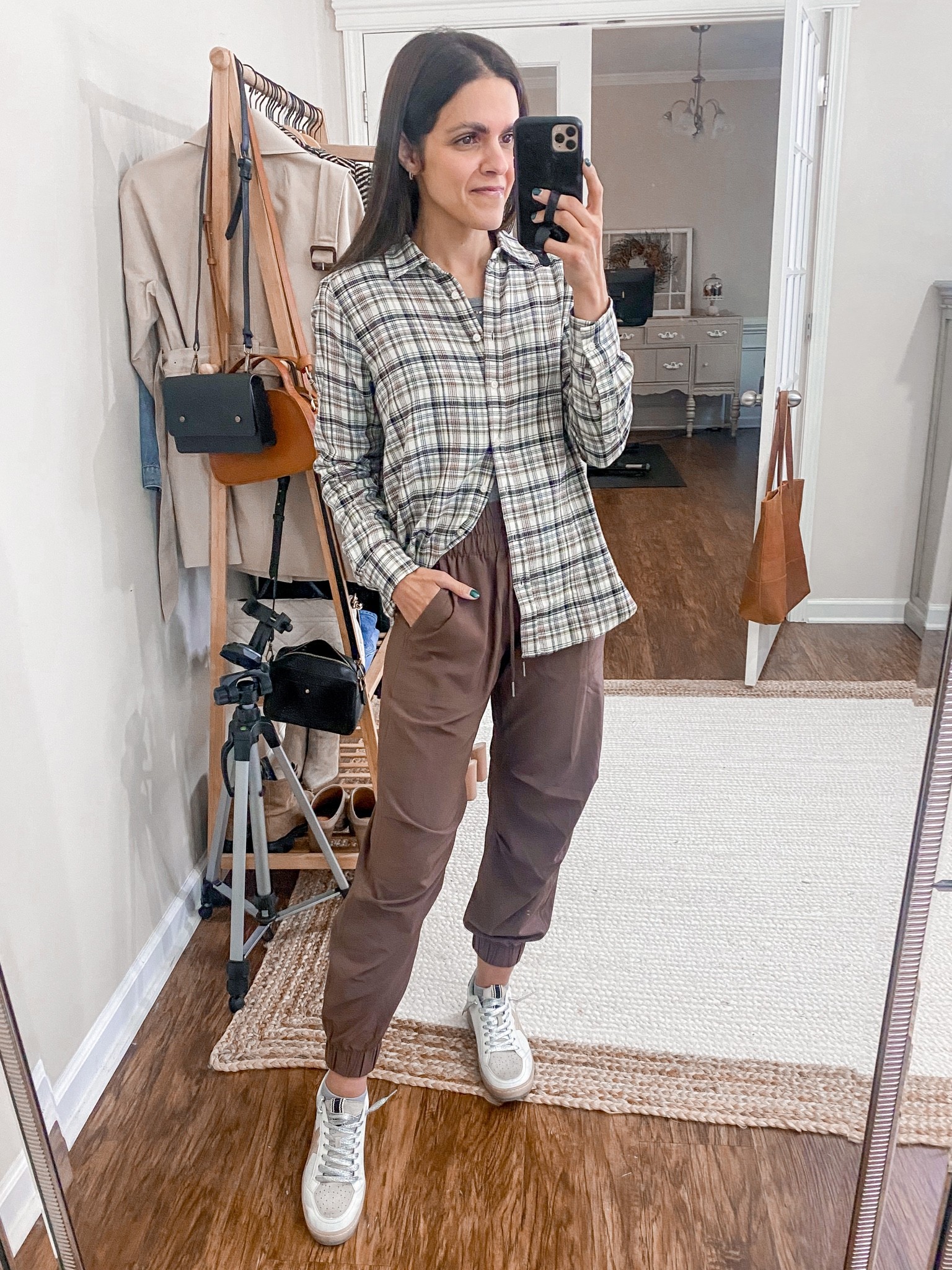 casual #ootd: plaid everyday shirt (xs), parachute pant (xs), sneakers 

#LTKunder50 #LTKsalealert #LTKstyletip
