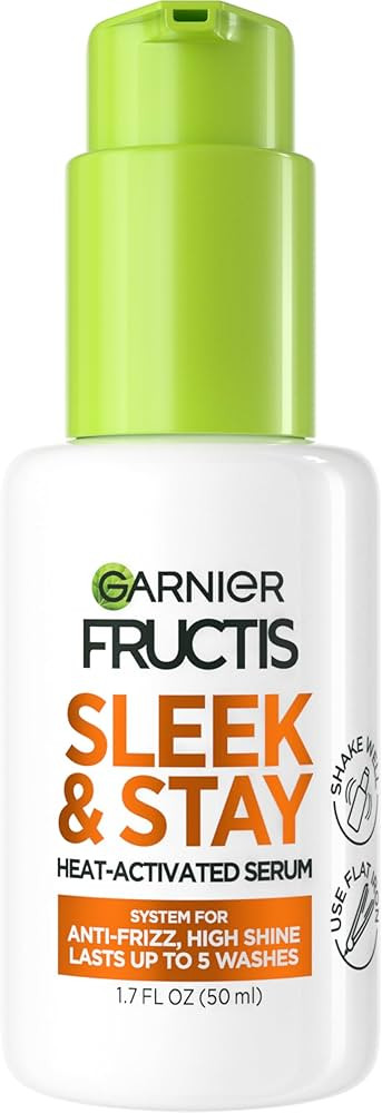 Garnier Fructis Sleek and Shine Sleek and Stay Hair Serum for Frizzy, Dry Hair, Heat Protectant F... | Amazon (US)