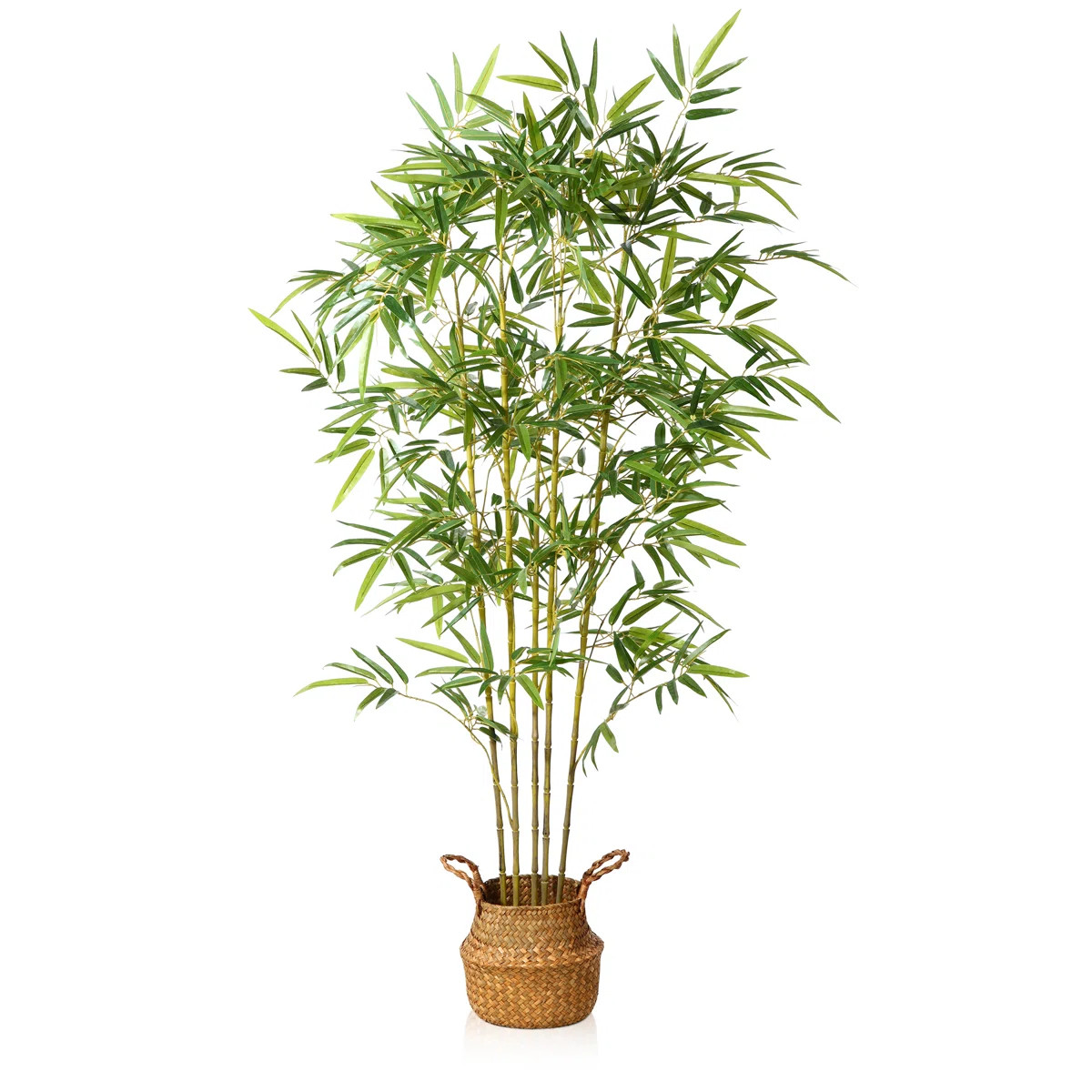 Adcock 63" Artificial Bamboo Plants in Basket, Faux Plant for Home Décor, Lifelike Fake Trees | Wayfair North America