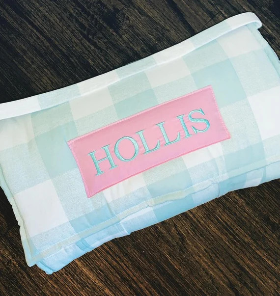 Snowy Green Buffalo Check Plaid Kids Nap Mat Personalized | Etsy | Etsy (US)