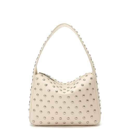 ONE2MAY Shoulder Bag Studded Purse for Women Y2K Purse Black Studded Bag Designer Handbag (White) | Amazon (US)