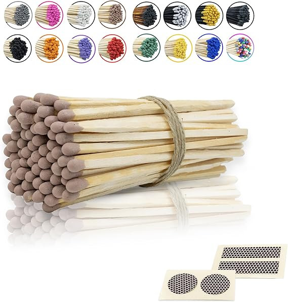 4" Inch Long Wooden Refill Matchsticks with Strike Stickers - Safety Matches Wholesale Bulk Loose... | Amazon (US)
