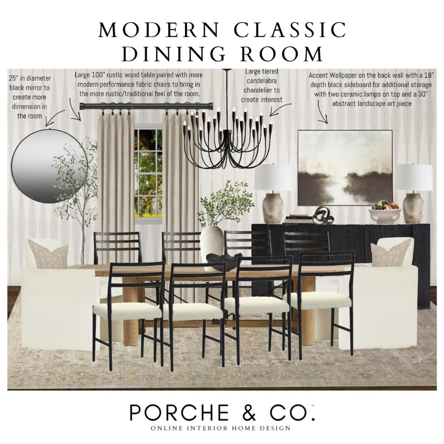Modern classic transitional design NEVER goes out of style 🤍 Spaces that feel elevated, timeless, and lived-in — this is how we design spaces that your family will never want to leave. 

✨ Dining • Bedroom • Kitchen virtual interior designs ✨

Ready to turn your home into a cohesive modern classic dream? 🏡Our online design services make it easy → https://porcheandco.com/edesign
We’d love to help you design a home you truly love ✨

#porcheandco #modernclassic #interiordesigninspo #clientdesign #homedesignideas #neutralhome #timelessdesign #interiorinspiration #designthatlasts #onlinedesignservices


#LTKvlog #LTKOver40 #LTKHome