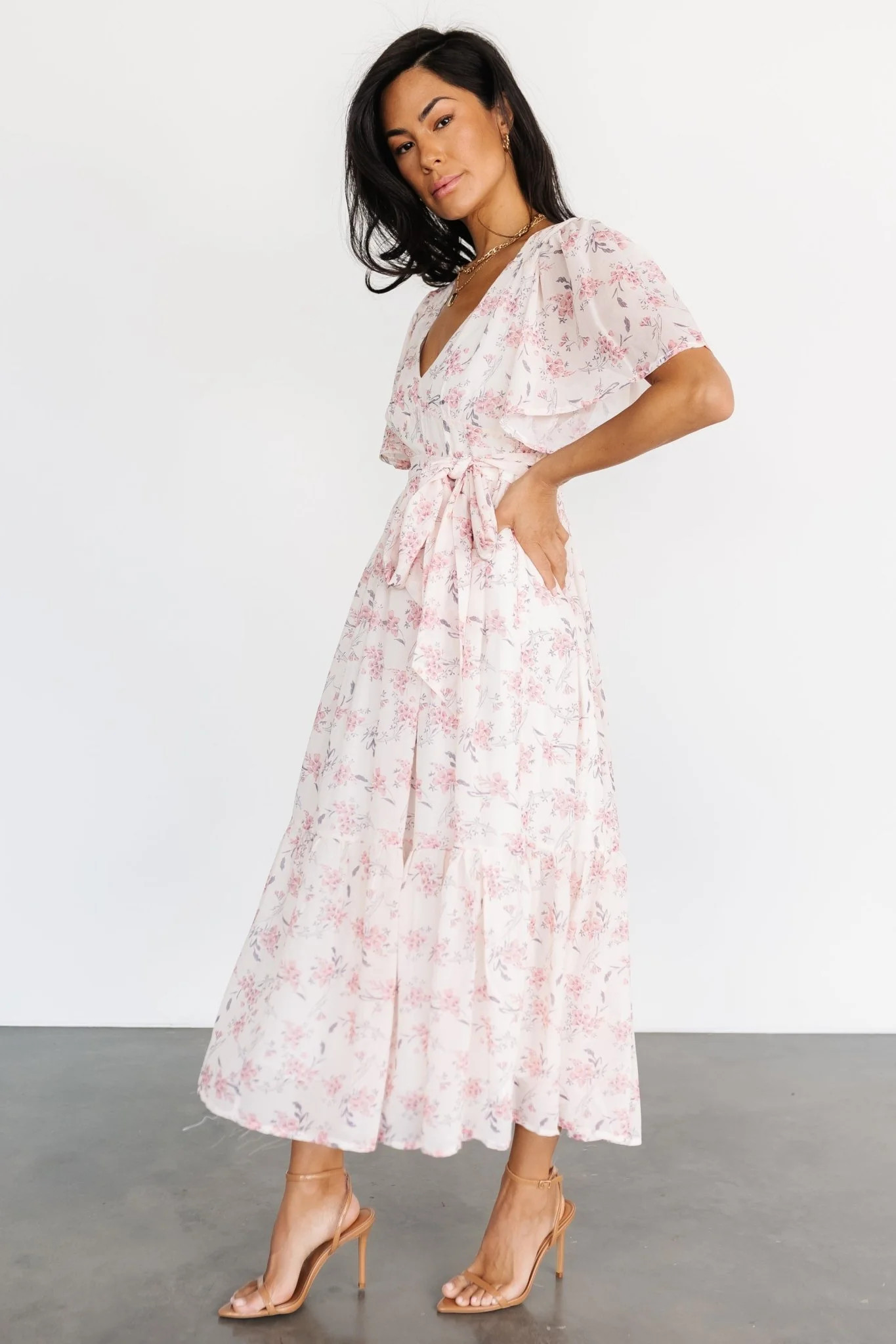 Iris Midi Dress | Blush Floral | Baltic Born
