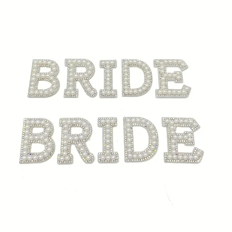 Bride Rhinestone Pearl Letter Patch Iron Patch Stickers Diy - Temu | Temu Affiliate Program
