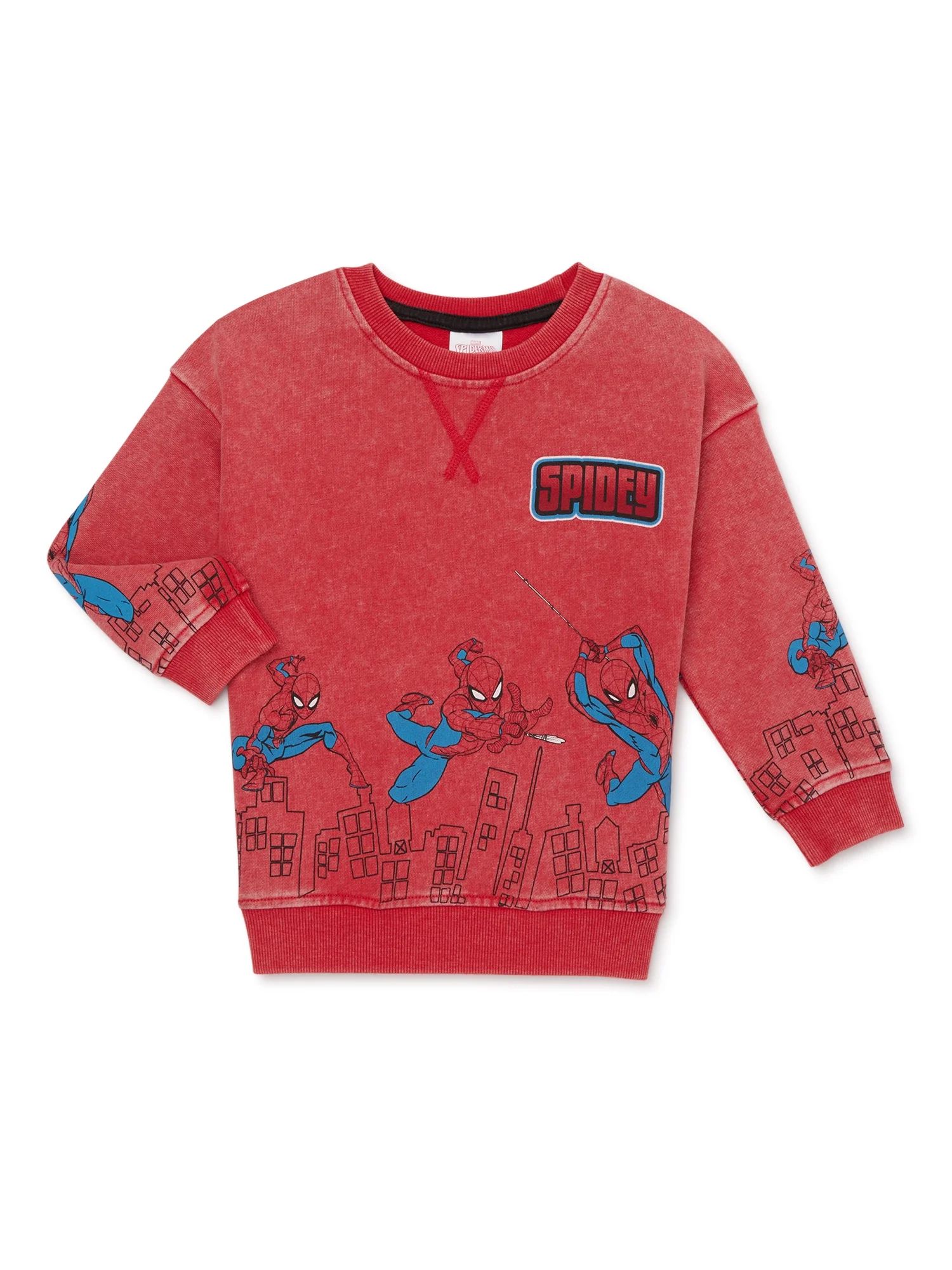 Spider-Man Toddler Boys Pullover Sweatshirt with Long Sleeves, Sizes 2T-5T | Walmart (US)