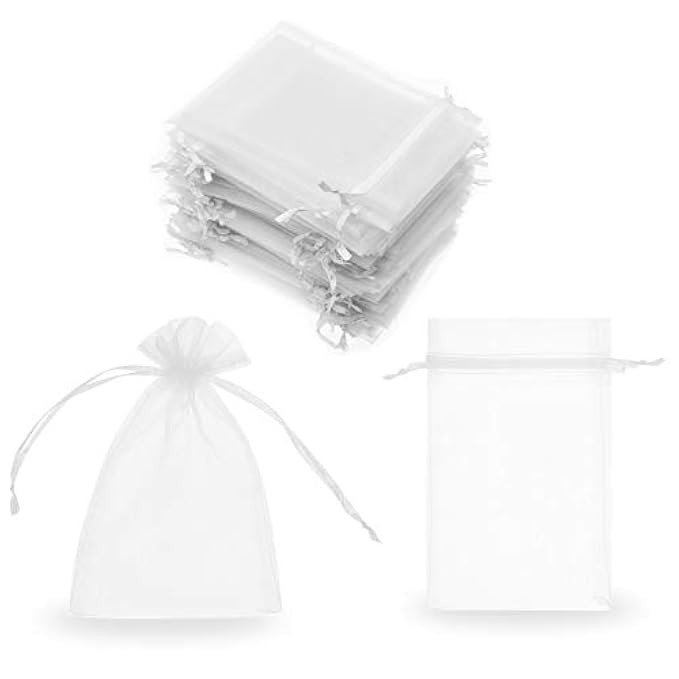 SumDirect 100Pcs 4x6 Inches Sheer Drawstring Organza Jewelry Pouches Wedding Party Christmas Favor G | Amazon (US)