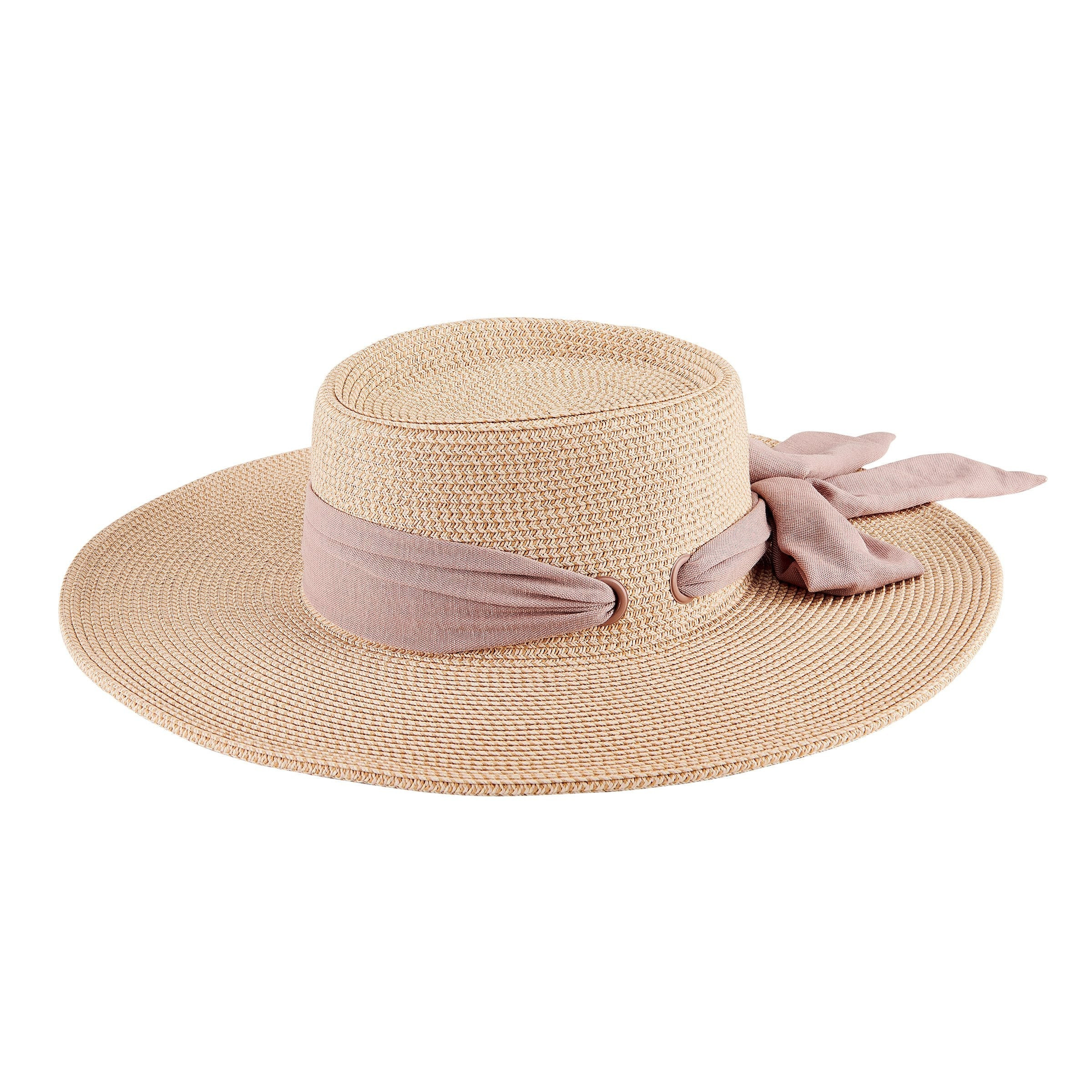 Women's Sun Brim Boater Hat with Scarf Bow | San Diego Hat Company