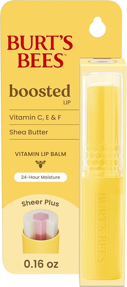 Burt's Bees Boosted Lip Balm Sheer Plus; Vitamin Lip Balm, Nourishing Vitamin C, E, and F Core; 2... | Amazon (US)