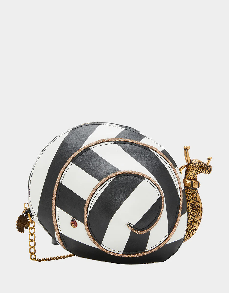 KITSCH SNAILED IT CROSSBODY BLACK WHITE | Betsey Johnson