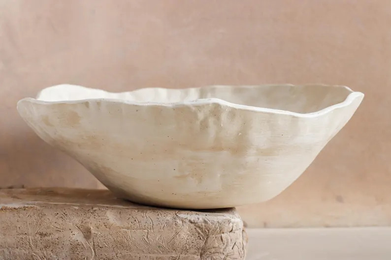 Large Ceramic Serving Bowl – Handmade Stoneware Salad Bowl | Etsy (Global)