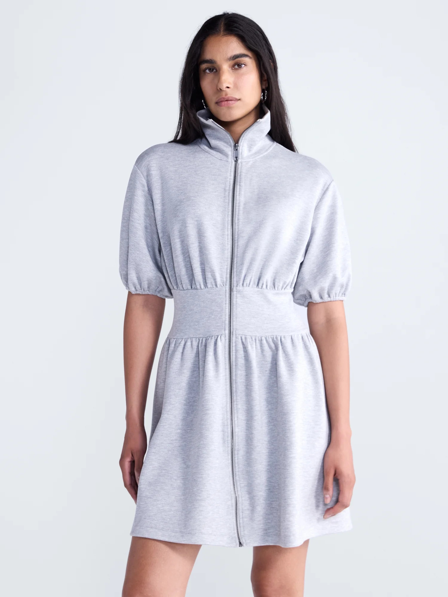 Scoop Women's and Women's Plus Scubaknit Zip Front Dress, Sizes XS-4X | Walmart (US)