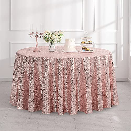 Pufogu 50" Round Rose Gold Sequin Tablecloth Glitter Rose Gold Table Cloths for Birthday Wedding Bridal Baby Shower Party Decorations | Amazon (US)