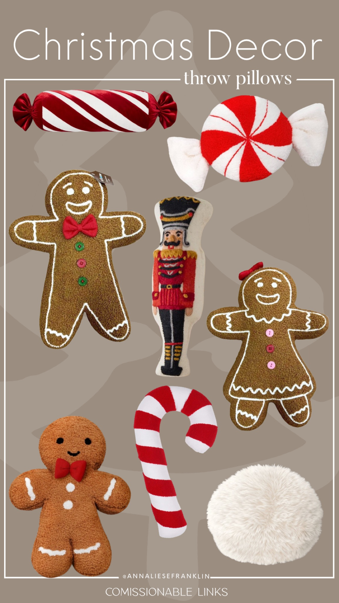 Christmas throw pillows • Christmas decor • candy throw pillows • gingerbread throw pillows • nutcracker throw pillow • candy cane throw pillow • 

#LTKHoliday #LTKFamily #LTKSeasonal