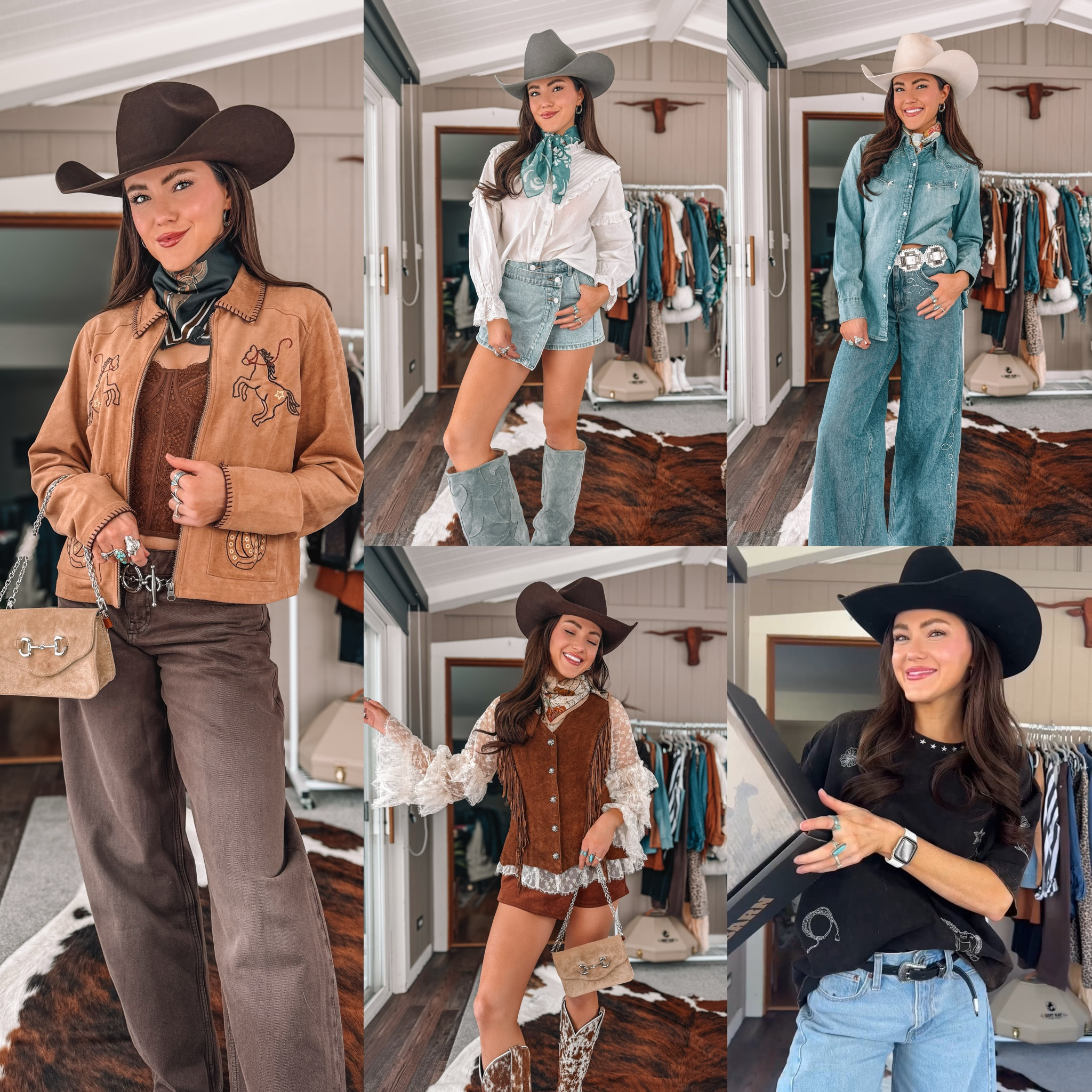 Rodeo Stylings!

BOOT BARN ITEMS: 
- JACKET: Idyllwind Women’s Kileen Embroidered Faux Suede Jacket
- BOOTS: Wonderwest Women's Zendaya Tall Suede Western Boots - Snip Toe
- DENIM TOP: Wrangler Retro Women’s Light Wash Embroidered Long Sleeve Pearl Snap Denim Western Shirt 
- VEST: Scully Women’s Suede Vest

Exact suede purse: LovLeathers - code “CARALOV”

Exact Brown Barrel Jeans: Bershka

Cowhide Boots: Lane - offered only in person at the Galleria in Dallas! 

#westernfashion #rodeofashion #amazon #amazonfind 

#LTKMostLoved #LTKFindsUnder50 #LTKStyleTip