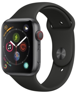 Apple Watch Series 4 Gps + Cellular, 44mm Space Gray Aluminum Case with Black Sport Band | Macys (US)