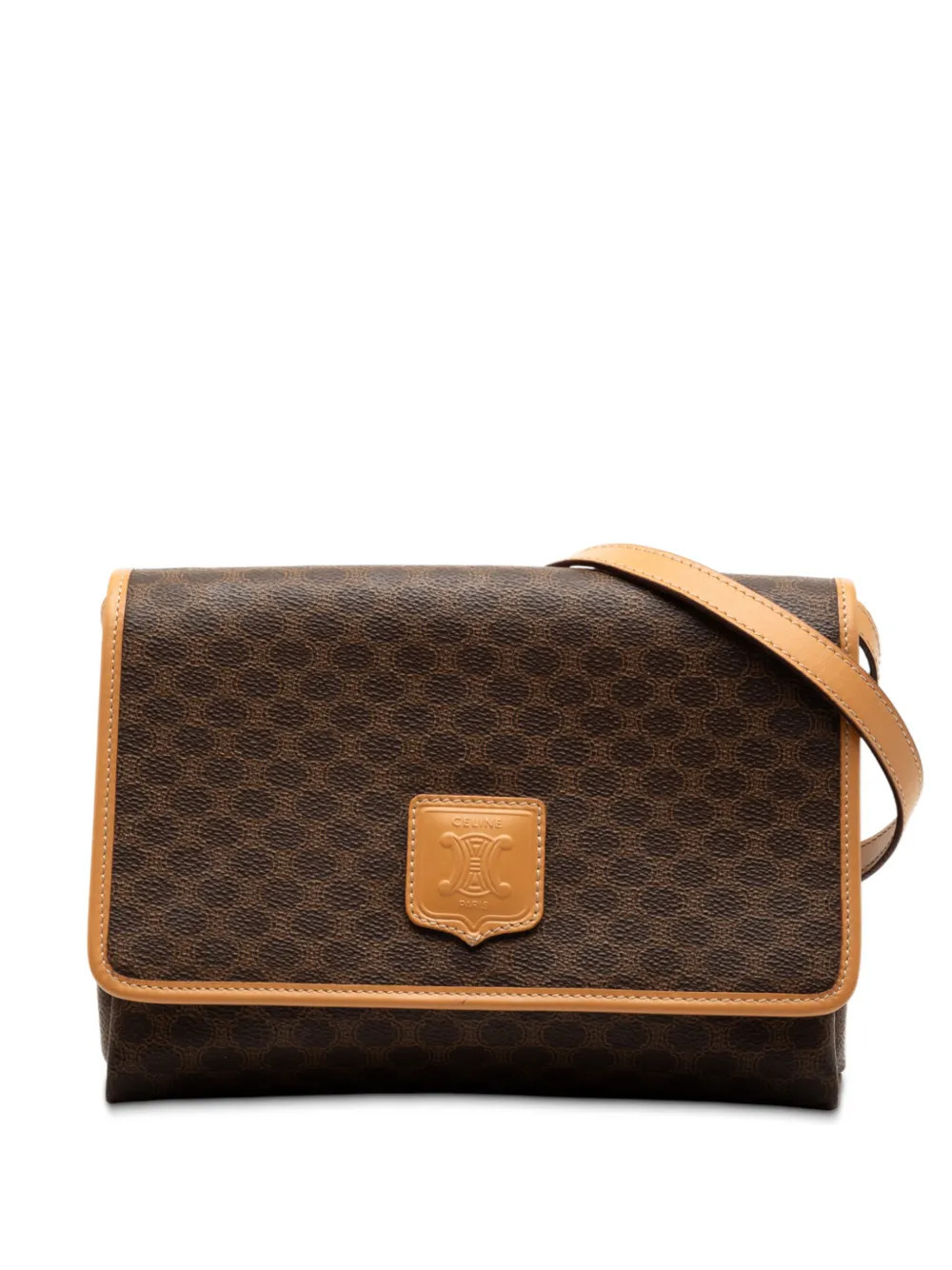 Celine Pre-Owned 2013 Macadam Coated Canvas crossbody bag - Brown | Farfetch Global