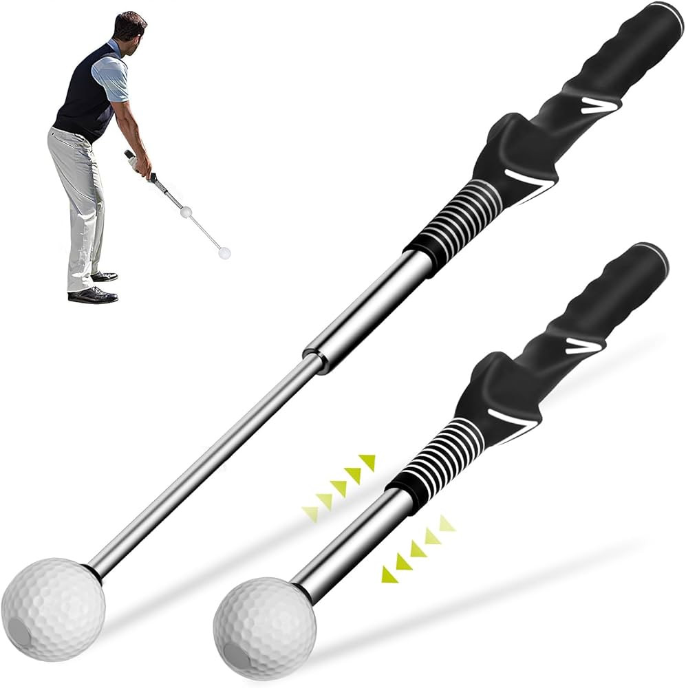 Retractable Golf Swing Aid for Golf Speed Training, Rhythm Click Golf Swing Trainer for Indoor Go... | Amazon (US)