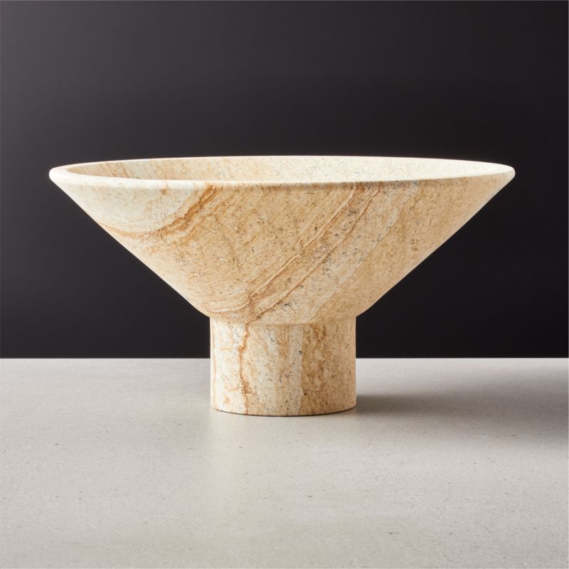 Dune Modern Footed Sandstone Bowl + Reviews | CB2 | CB2
