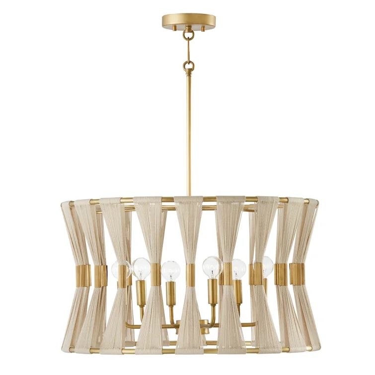 Gearalt 6 - Light Unique Drum Pendant with Rope Accents | Wayfair North America