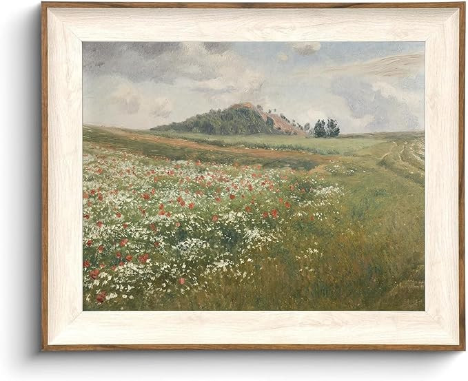 KISSFOX Framed Wall Art Vintage Wall Decor Wildflowers Canvas Art Landscape Pictures Floral Paint... | Amazon (US)