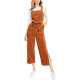 O A T NEW YORK Women's Contemporary Corduroy Side Slit Jumpsuit, Stylish Pants, Russet, 0 | Amazon (US)