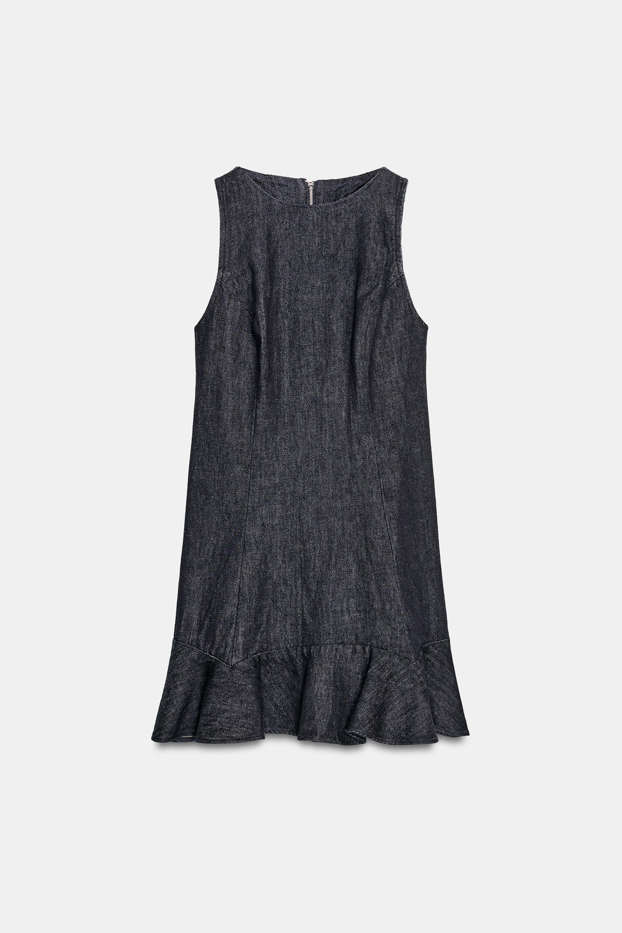 TRF DENIM RUFFLE DRESS | Zara US