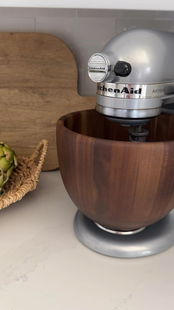 The viral wooden bowl for the kitchen aid mixer is so pretty. Wooden bowl for  kitchen aid mixer  from Amazon.

#LTKHome #LTKfoodie