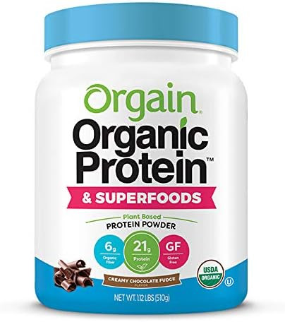 Orgain Organic Protein Powder, Creamy Chocolate Fudge - Vegan, Plant Based, 6g of Fiber, No Dairy... | Amazon (US)