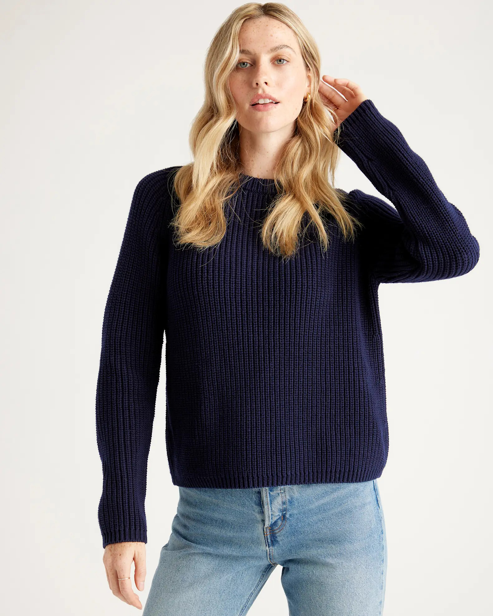 Women's 100% Organic Cotton Fisherman Crew Sweater | Quince