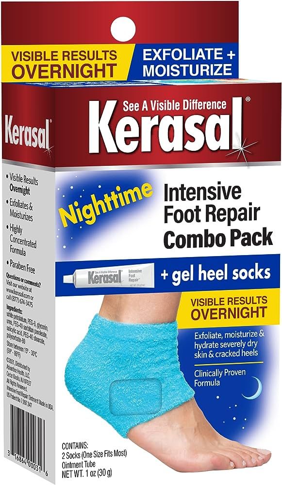 Kerasal Intensive Foot Repair Skin Healing Ointment, 1 Oz and Moisturizing Gel Socks, One Pair (P... | Amazon (US)