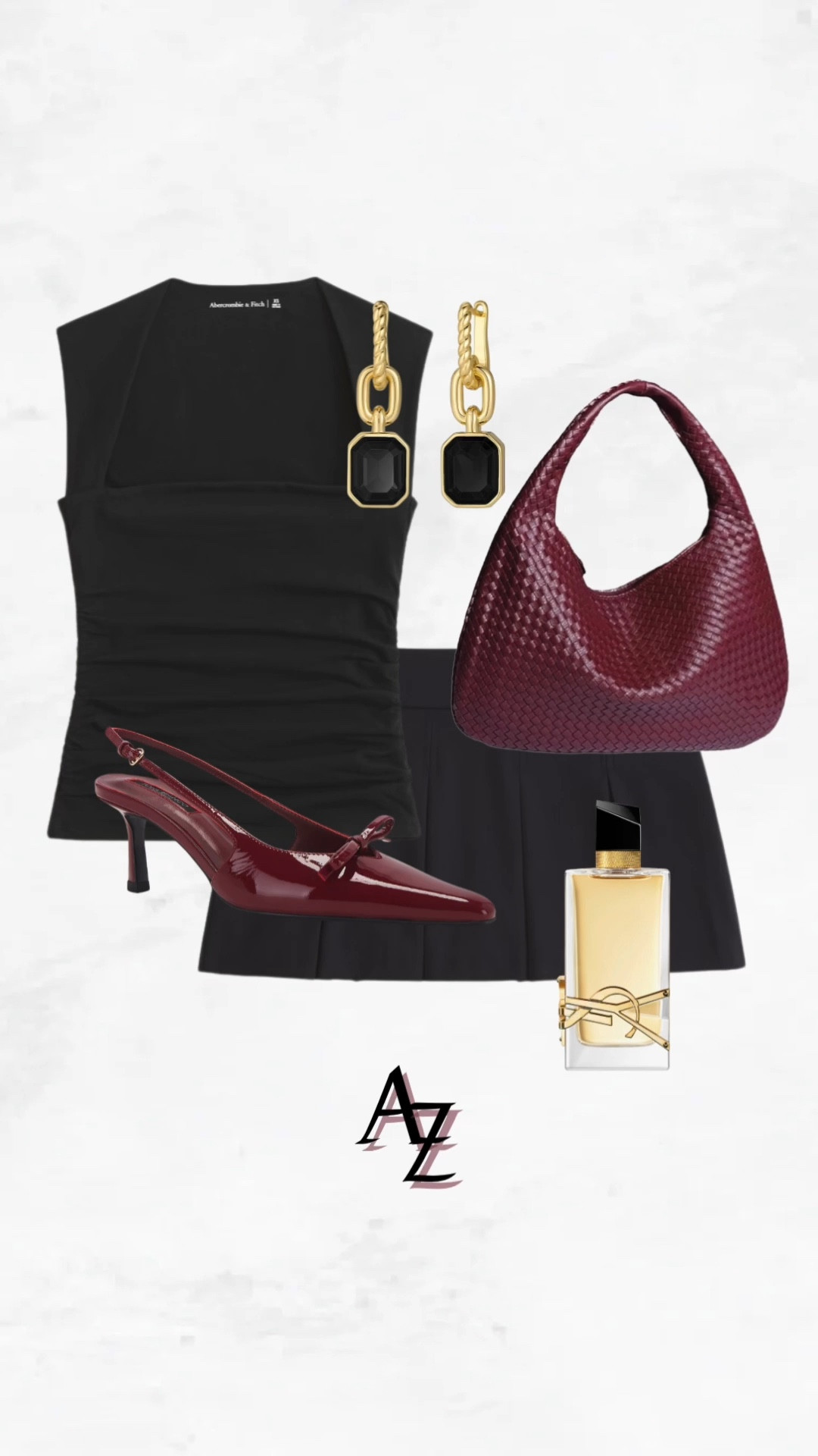BRB stocking up on all things burgundy this fall 🍷

Black top and skort, burgundy slingback kitten heel, burgundy braided bag, black and gold earrings, ysl libre perfume ✨

#LTKShoeCrush #LTKFindsUnder100 #LTKStyleTip