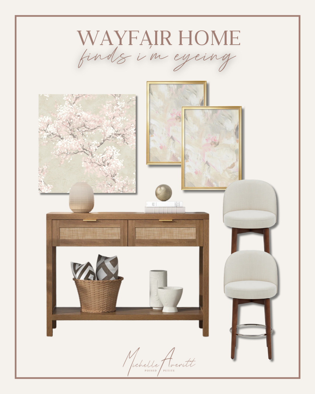 How cute are these Wayfair home finds? I'm loving the subtle floral patterns in the wall paper and these frames.

home decor, spring home finds, wall decor, entry way table 

 #LTKSeasonal #LTKOver40 #LTKHome