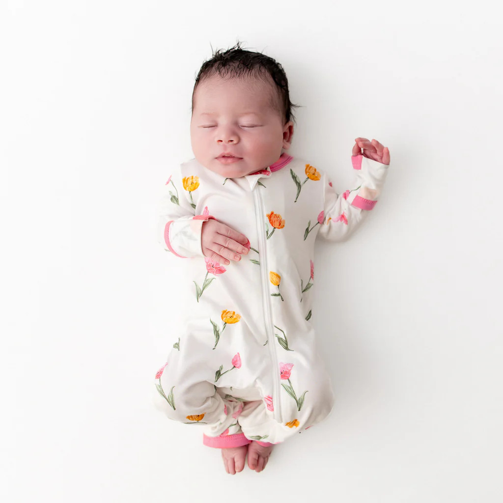 Zippered Romper in Tulip | Kyte Baby