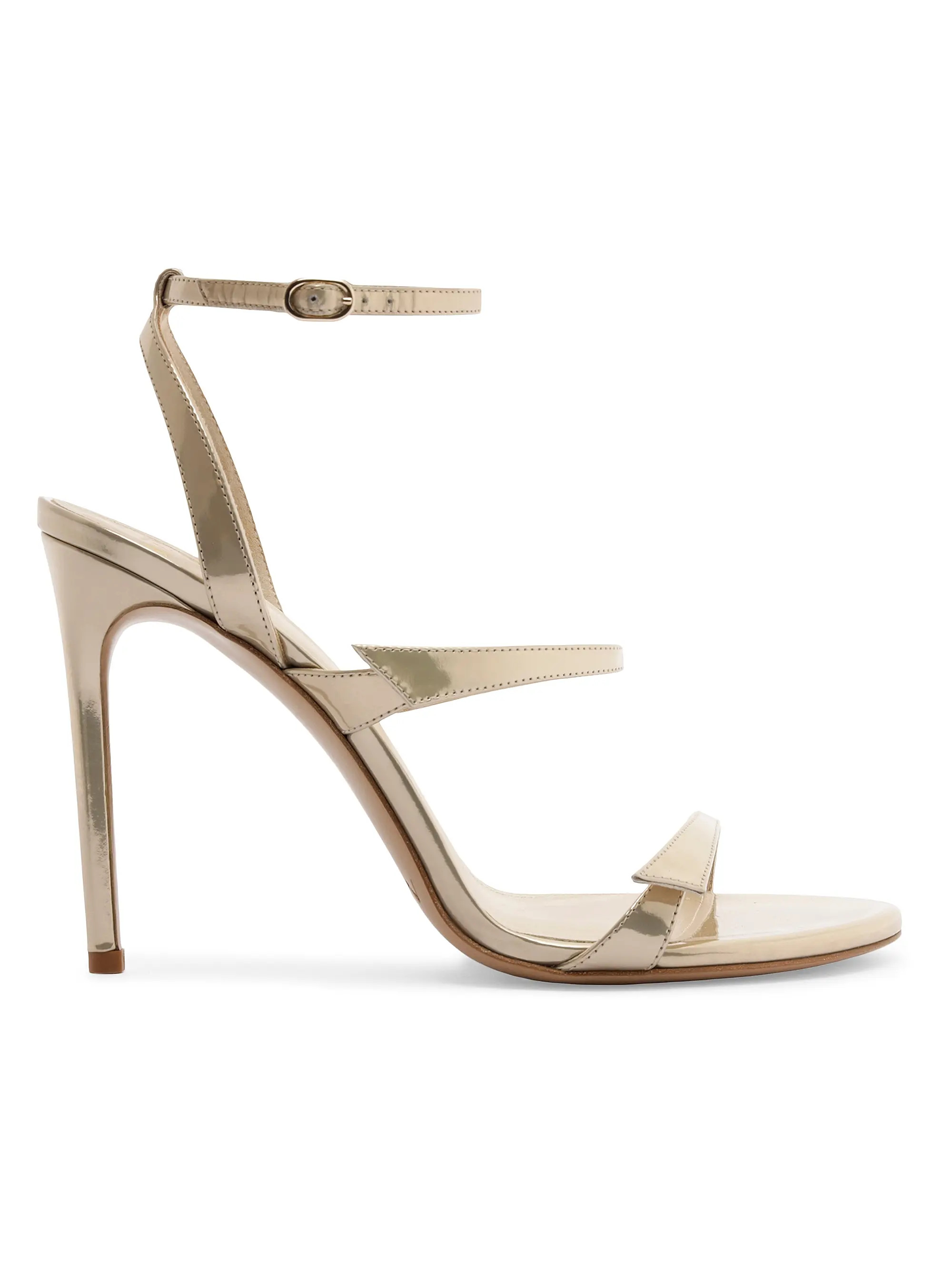 Alexandre Birman Tita 100MM Metallic Leather Sandals | Saks Fifth Avenue | Saks Fifth Avenue