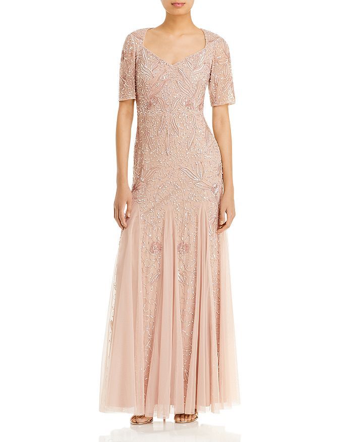 Beaded Godet Gown - 100% Exclusive | Bloomingdale's (US)