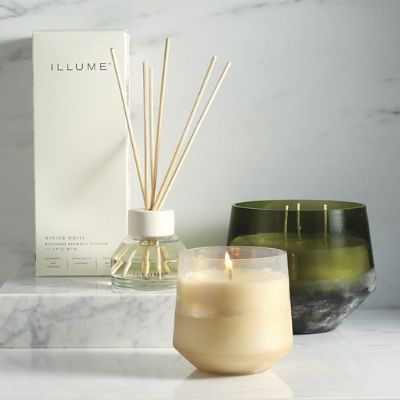 Illume Holiday Baltic Glass Candle with Soy-Wax & Cotton Wick in Salt-Kissed Finish | Frontgate